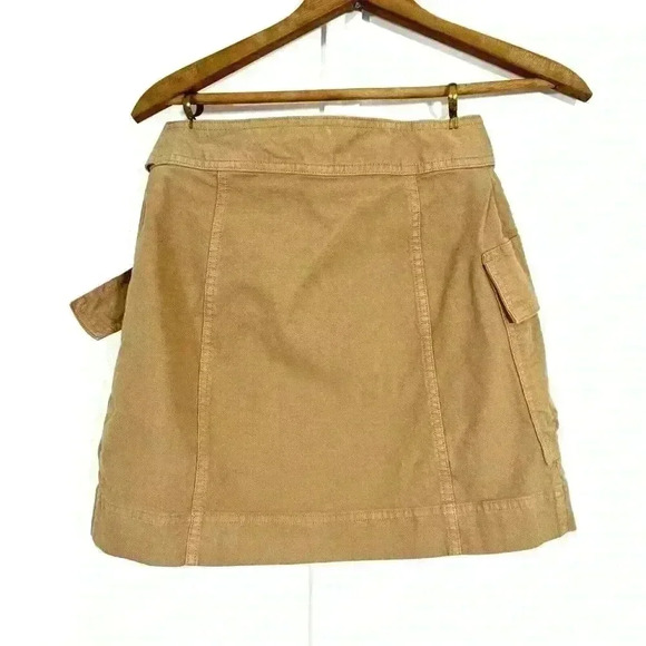 Banana Republic Afternoon Latte Beige Utility Wrap Cotton Belted Skirt,‎ size 0 - Picture 4 of 9